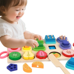 لعبة تركيب وتصنيف خشبية ضمن باقة التهدئة والتركيز لتنمية المهارات الحسية لدى الأطفال